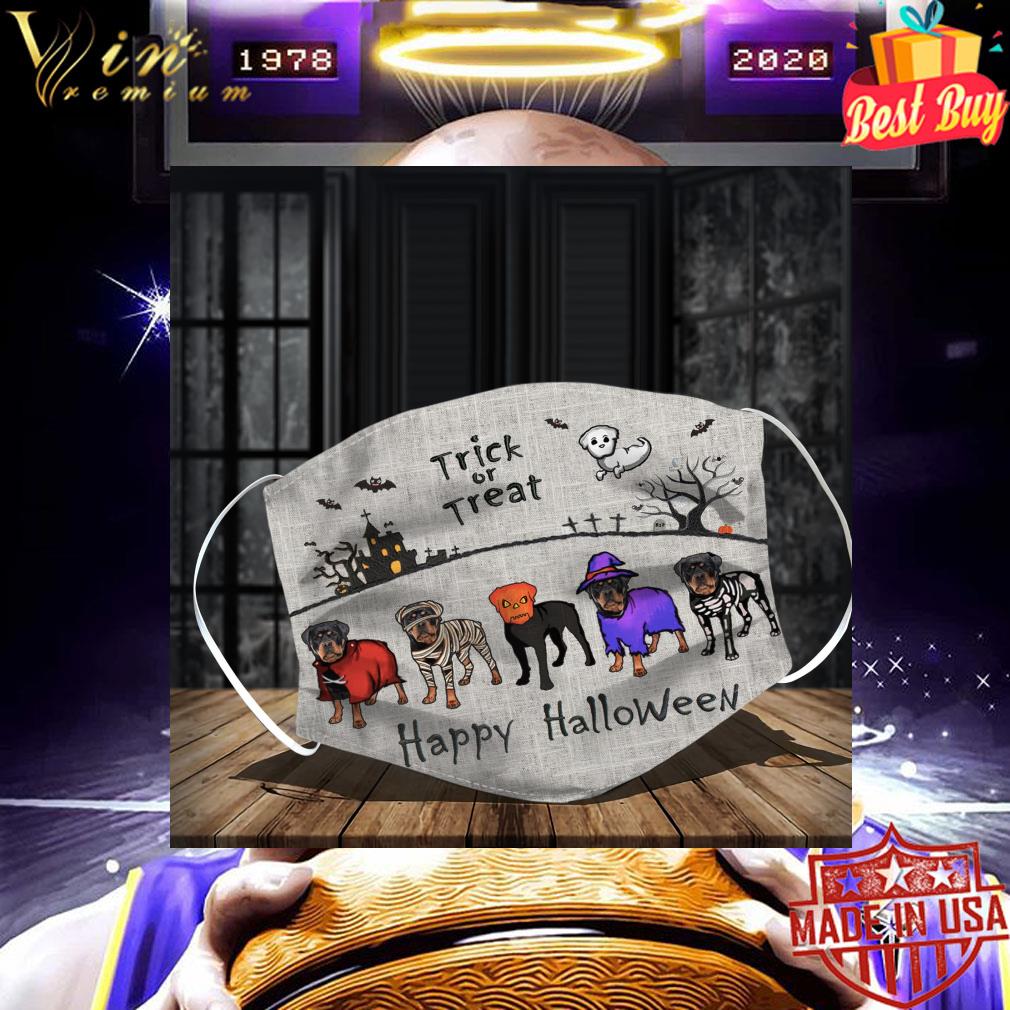 0a8e57d9 rottweiler trick or treat happy halloween face mask 4 - Rottweiler Trick or treat happy halloween face mask