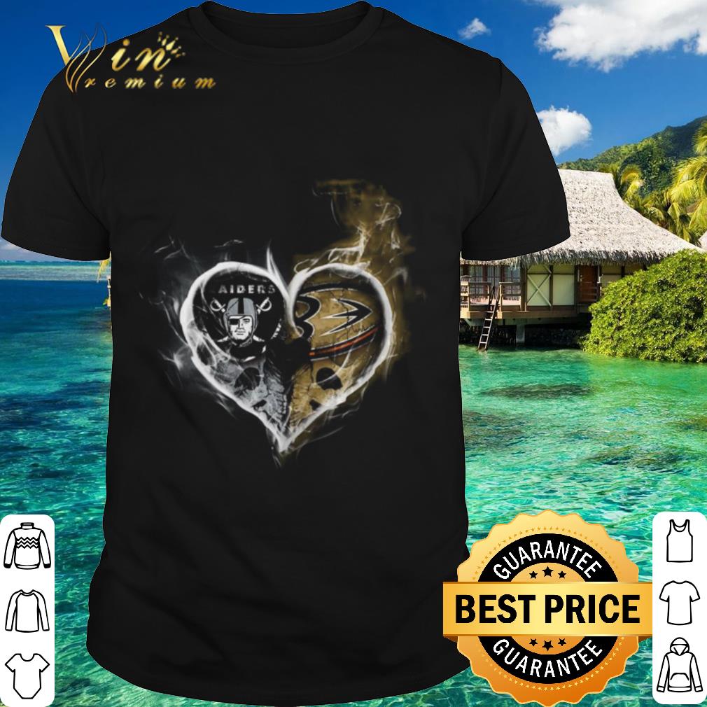 Best Smoky Heart Oakland Raiders and Annaheim Ducks shirt