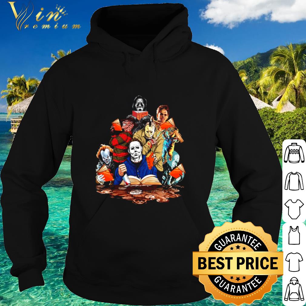 3cf5e0f6 nice horror movie characters reading books shirt 4 - Nice Horror movie characters reading books shirt