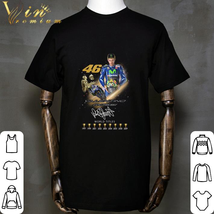 46 Valentino Rossi signature champion world titles 9 cups shirt