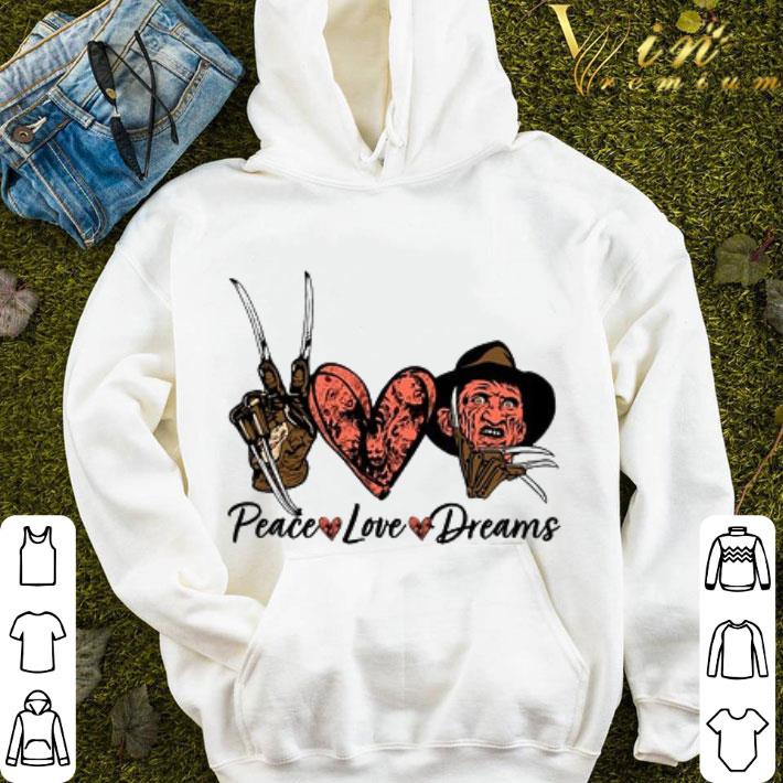Horror movie Peace Love Dreams Freddy Krueger Halloween shirt 49aee9ed horror movie peace love dreams freddy krueger halloween shirt 4 - Horror movie Peace Love Dreams Freddy Krueger Halloween shirt