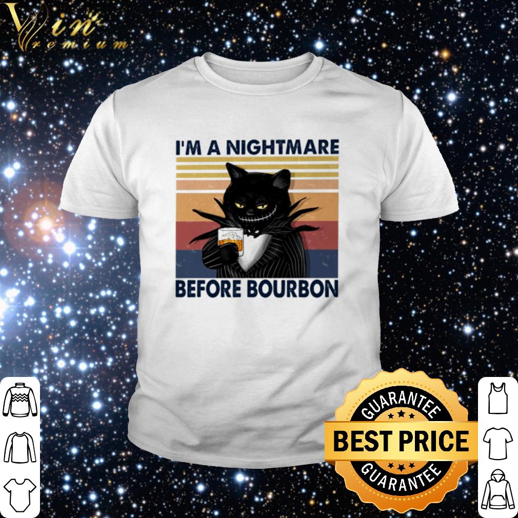 Best Jack Skellington Cat I’m A Nightmare Before Bourbon Vintage shirt