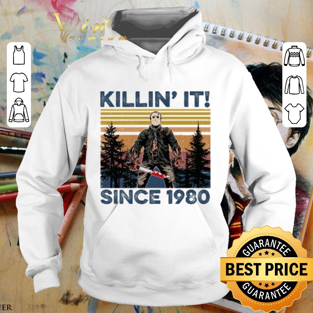 89ff8460 official horror movie jason voorhees killin it since 1980 vintage shirt 4 - Official Horror Movie Jason Voorhees Killin It Since 1980 vintage shirt