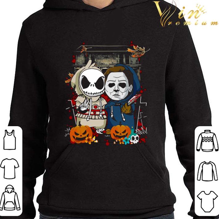 Jack Skellington and Michael Myers Pumpkins Halloween shirt e29eb604 jack skellington and michael myers pumpkins halloween shirt 4 - Jack Skellington and Michael Myers Pumpkins Halloween shirt