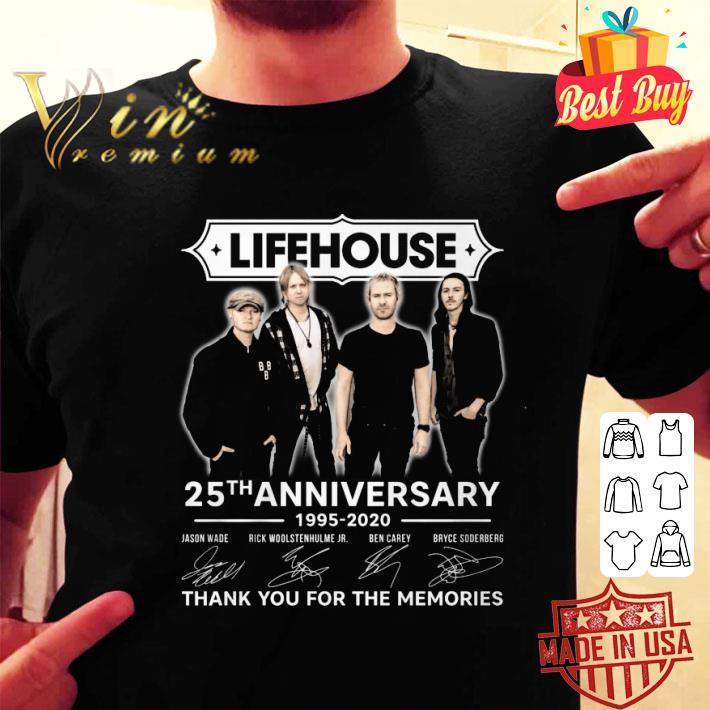 Official Lifehouse Band 25th anniversary 1995-2020 signatures shirt Official Lifehouse Band 25th anniversary 1995-2020 signatures shirt