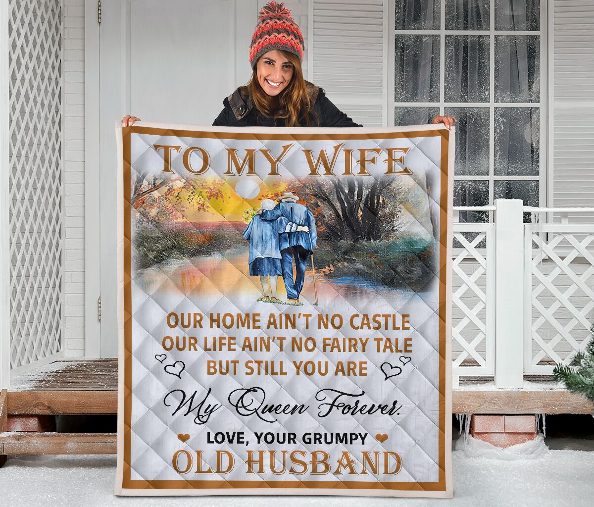1ab888ae to my wife my queen forever love your grumpy old husband quilt blanket 4 - To my wife my queen forever love your grumpy old husband quilt blanket