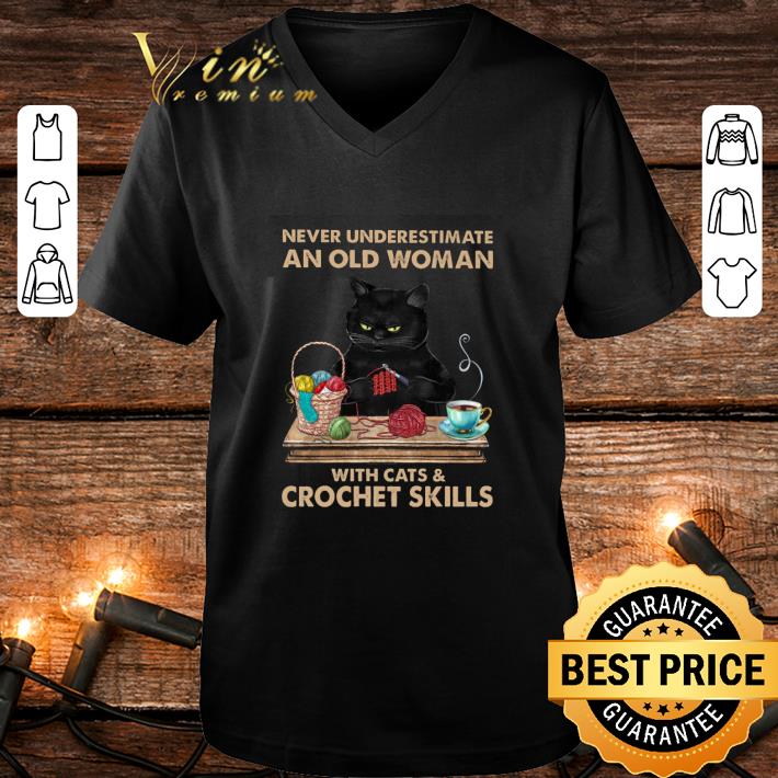 3133ecbf awesome never underestimate an old woman with black cats crochet skills shirt 4 - Awesome Never Underestimate An Old Woman With Black Cats & Crochet Skills shirt