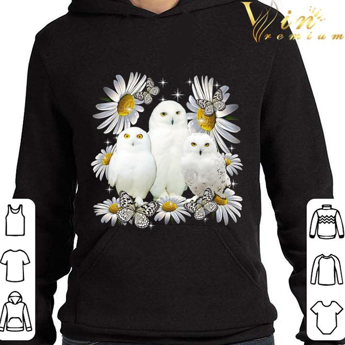 5bbc62ac white owls daisy flowers shirt 4 - White Owls Daisy flowers shirt