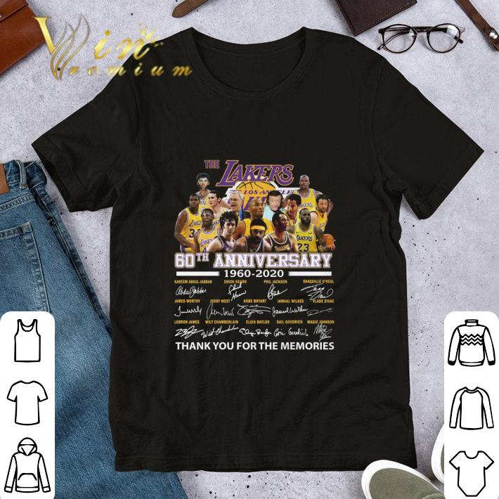 Los Angeles Lakers 60th anniversary 1960-2020 signatures shirt