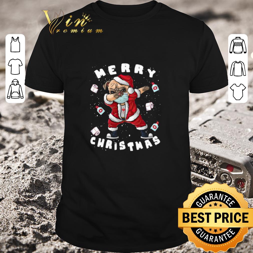 Hot Santa Pug Dabbing Face Mask Merry Christmas 2020 quarantine sweater shirt