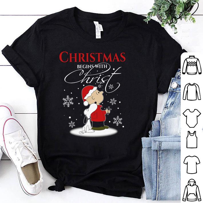 Christmas Begin With Christ Snoopy And Charlie Brown shirt