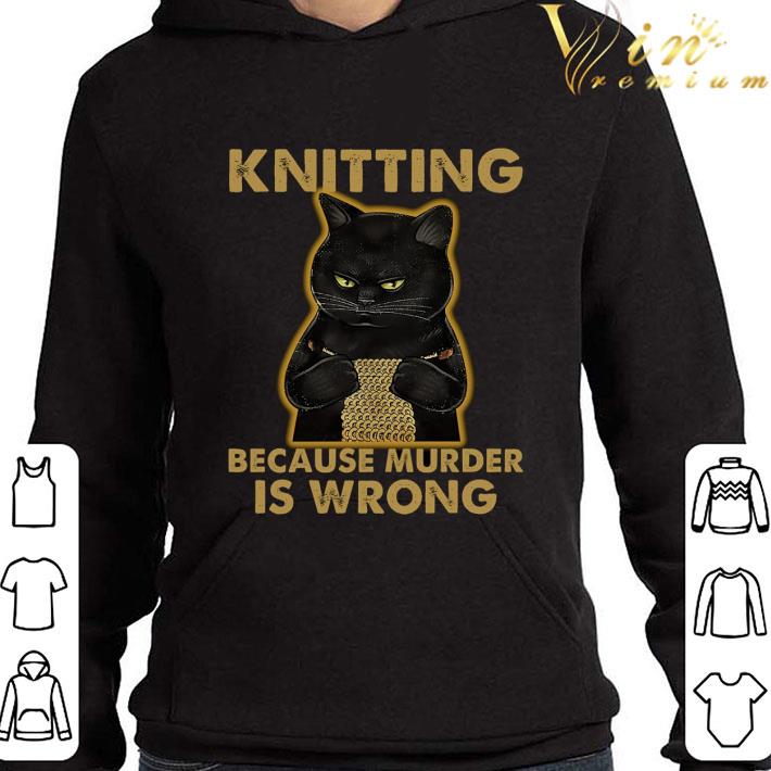 adc5a6ed black cat knitting and crocheting because murder is wrong shirt 4 - Black Cat Knitting and Crocheting Because Murder Is Wrong shirt