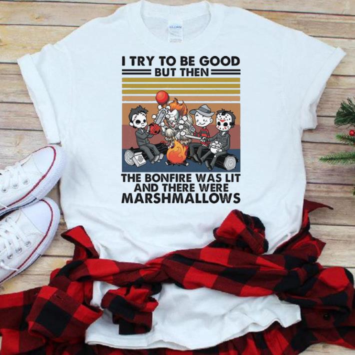 Vintage Chibi Horror Movie I Try To Be Good But Then Marshmallows shirt