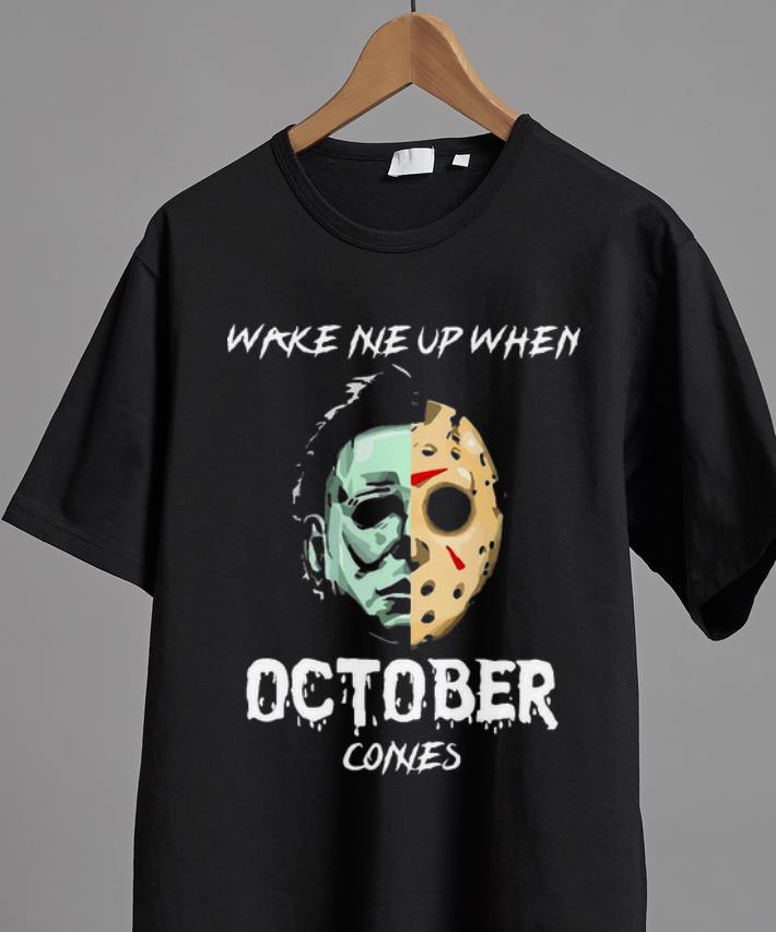 Premium Michael Myers And Jason Voorhees Wake Me Up When October Comes shirt