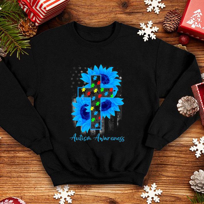 d3ee0619 sunflower american flag autism awareness shirt 4 - Sunflower American Flag Autism Awareness shirt