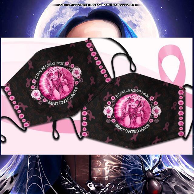 It Came We Fought I Won Breast Cancer Awareness Face Mask f3e76710 it came we fought i won breast cancer awareness face mask 4 - It Came We Fought I Won Breast Cancer Awareness Face Mask