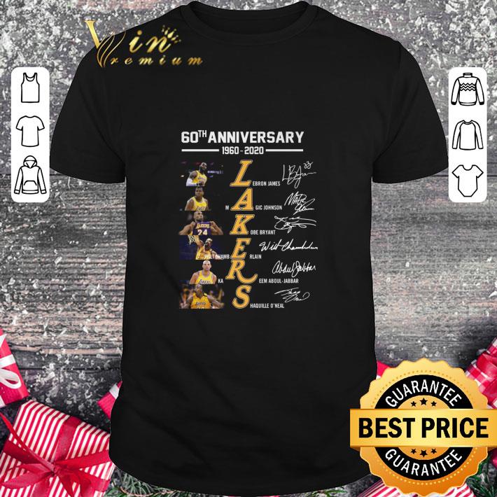 Funny The Lakers 60th anniversary 1960-2020 signatures shirt