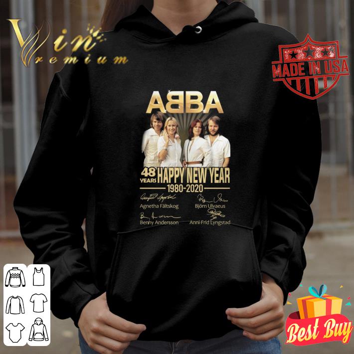 15d24c0b hot abba band 48 years happy new year 1980 2020 member signatures shirt 4 - Hot ABBA Band 48 Years Happy New Year 1980-2020 Member Signatures shirt