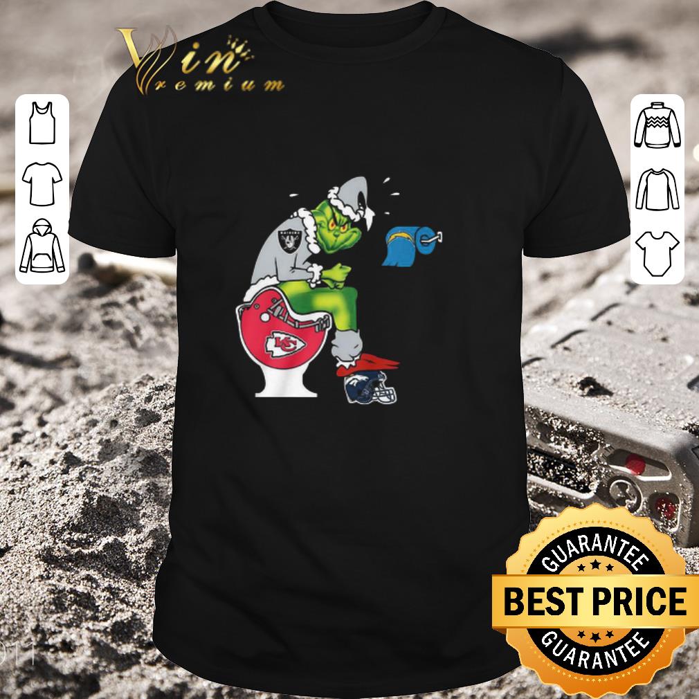 Official The Grinch Las Vegas Raiders Shit On Toilet Kansas City Chiefs And Other Teams Christmas Sweater shirt