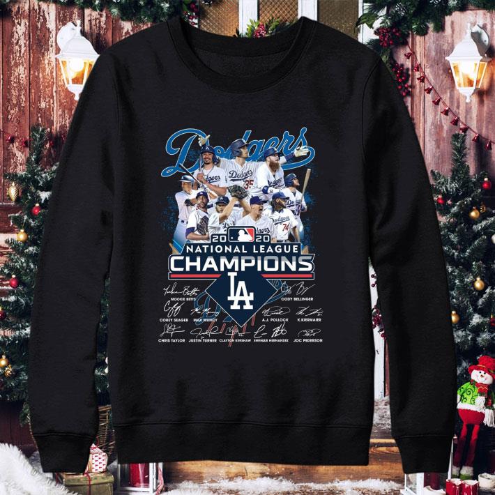 3bcdbf98 funny la dodgers mlb 2020 national league champions signatures shirt 4 - Funny LA Dodgers MLB 2020 National League Champions signatures shirt