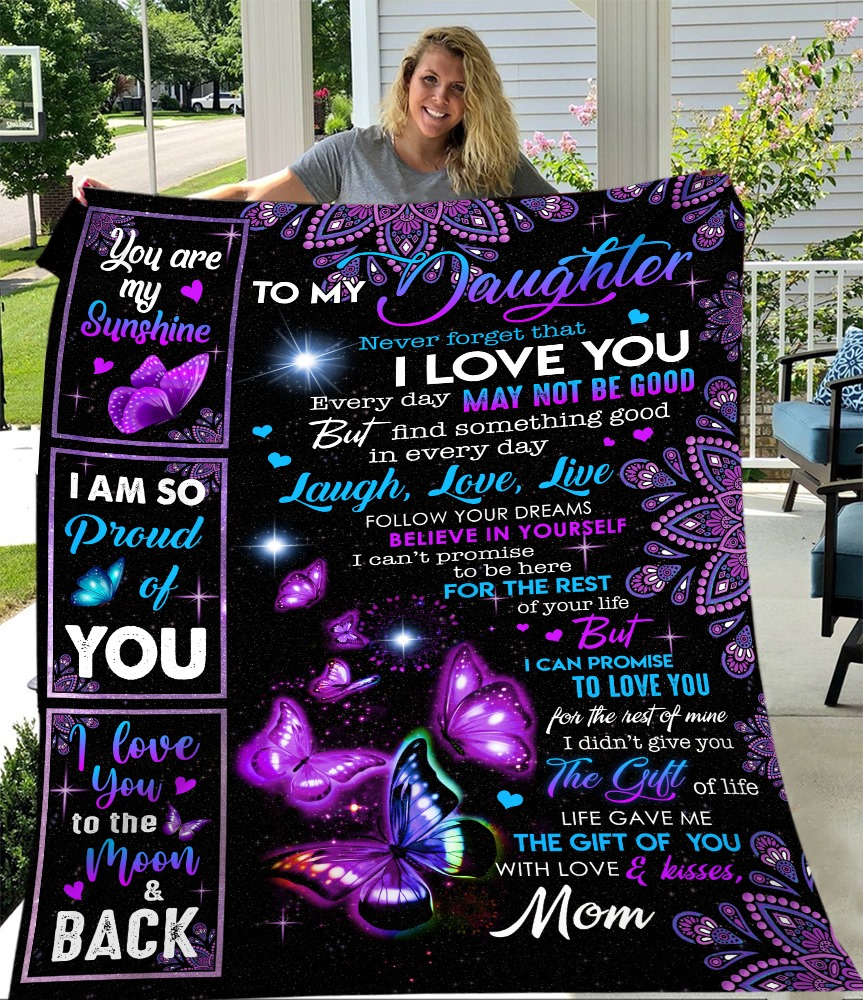 44d1510b mother s day to my daughter life gave me the gift of you with love kisses quilt blanket 4 - Mother's Day To My Daughter Life Gave Me The Gift Of You With Love & Kisses Quilt Blanket
