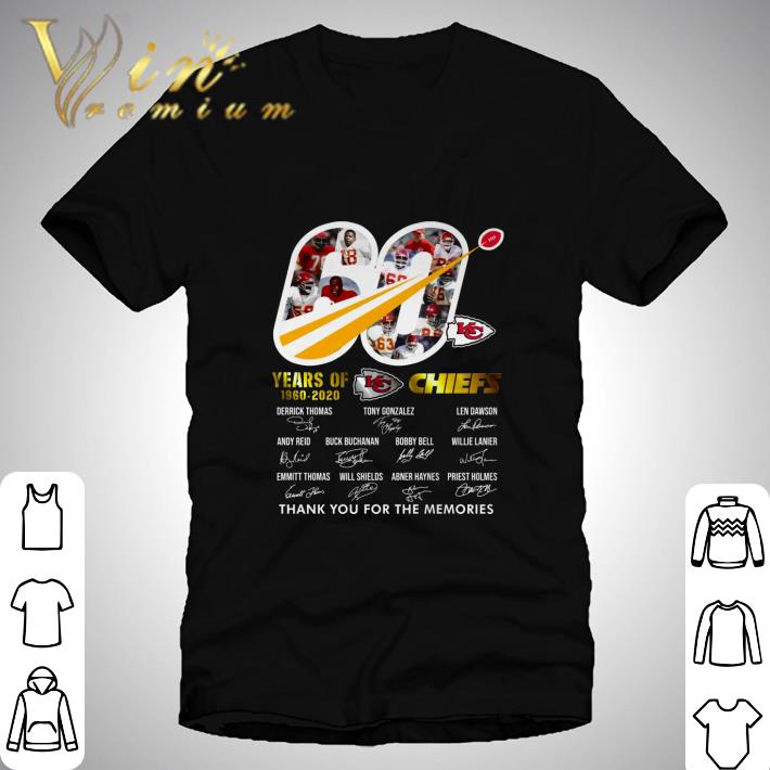 60 years of 1960-2020 KC Chiefs thank you for the memories shirt