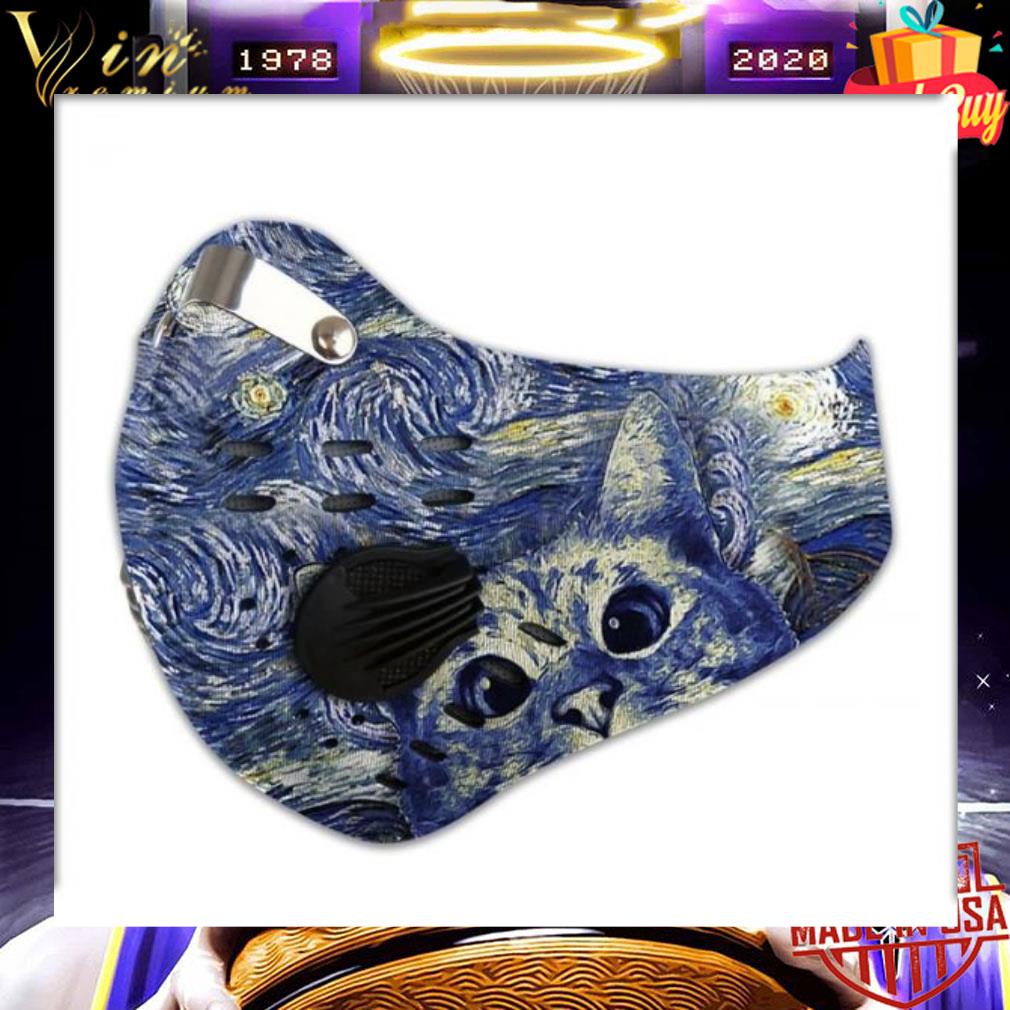 Cat Starry Night Vincent Van Gogh Face Mask With Filter a77be128 cat starry night vincent van gogh face mask with filter 4 - Cat Starry Night Vincent Van Gogh Face Mask With Filter