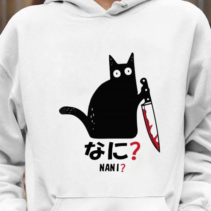 aaddf359 official cat killer bloody knife nani japanese characters shirt 4 - Official Cat Killer Bloody Knife Nani Japanese Characters shirt