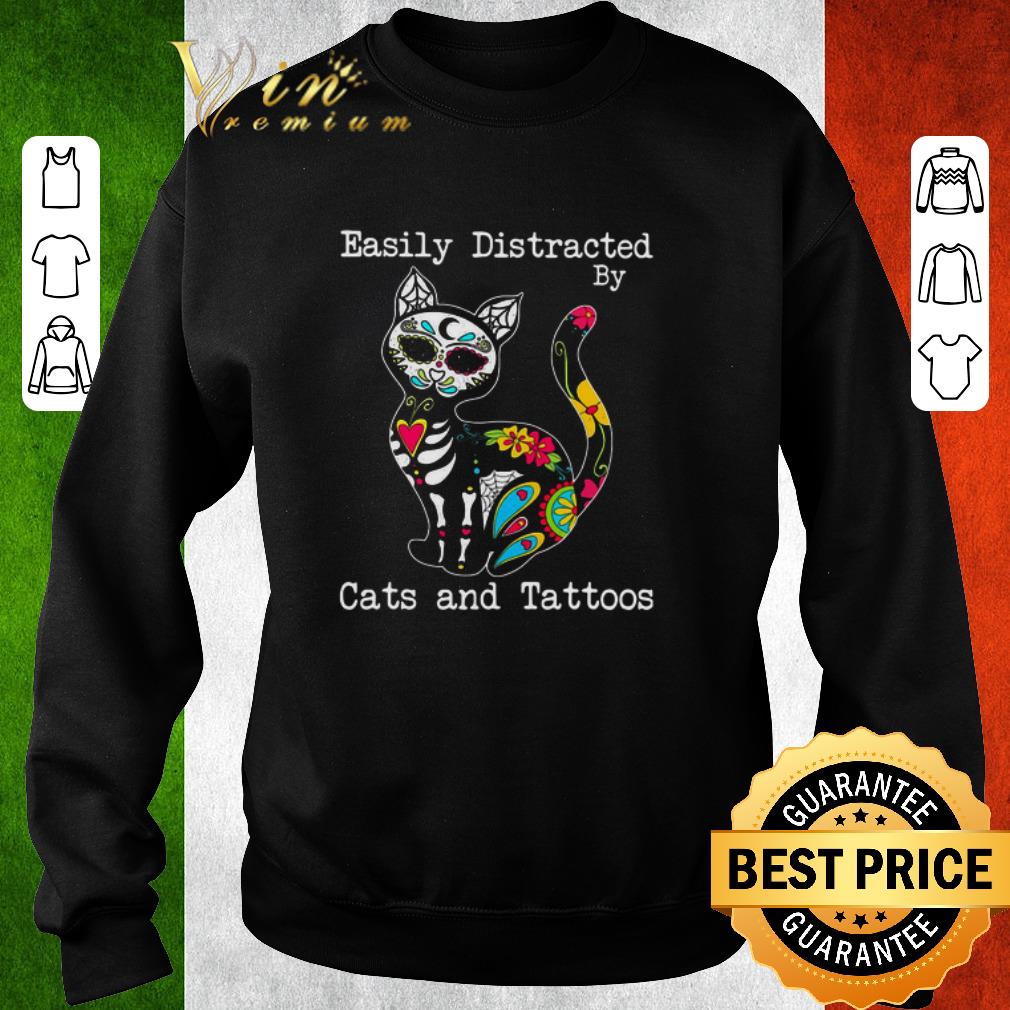 d5b1fb31 awesome easily distracted by cats and tattoos shirt 4 - Awesome Easily Distracted By Cats And Tattoos shirt