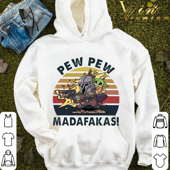 d8e6e7c3 vintage mandalorian and baby yoda pew pew madafakas shirt 4 - Vintage Mandalorian and Baby Yoda Pew Pew Madafakas shirt