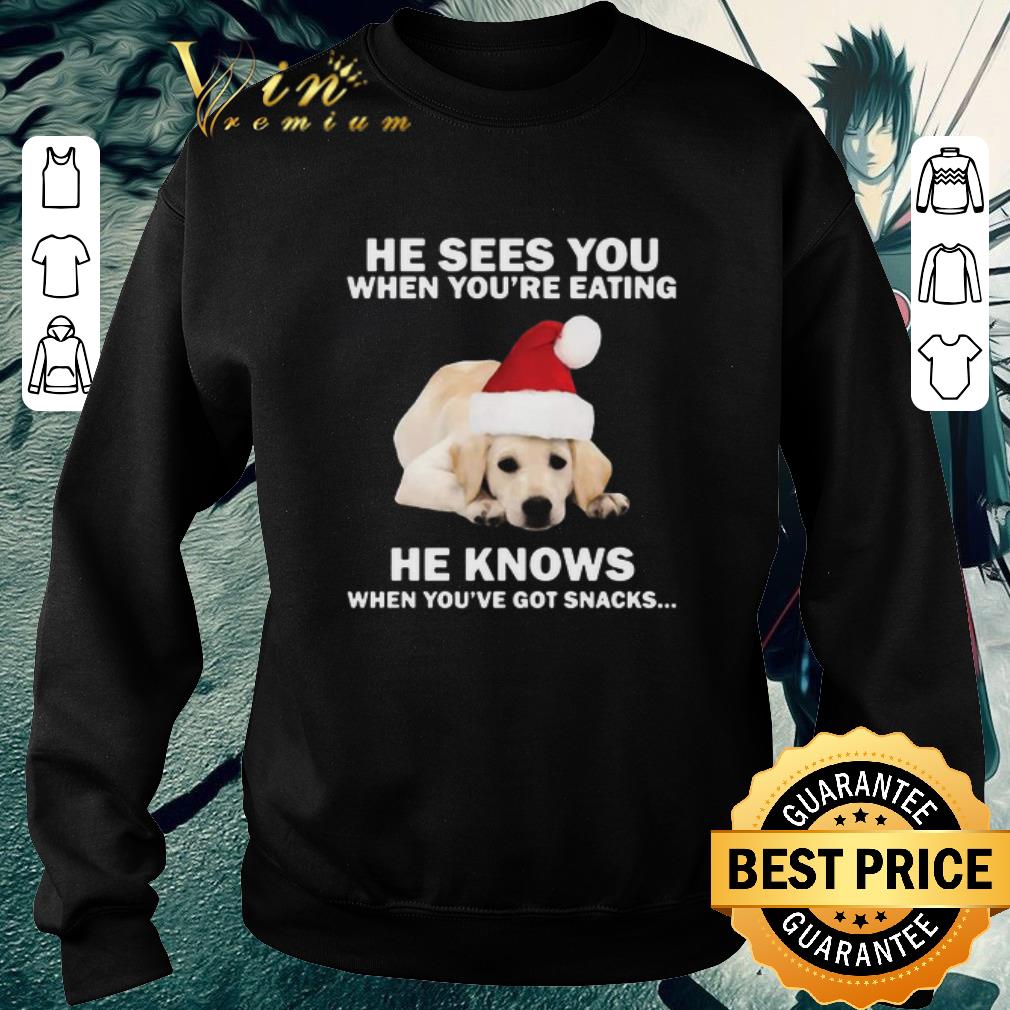 28866bfa funny labrador he sees you when you re eating he knows when you ve got snacks christmas shirt 4 - Funny Labrador He Sees You When You’re Eating He Knows When You’ve Got Snacks Christmas shirt
