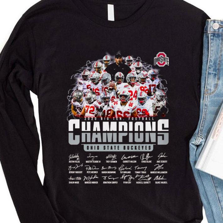 97453661 funny 2020 big ten football champions ohio state buckeyes signatures shirt 4 - Funny 2020 Big Ten Football Champions Ohio State Buckeyes Signatures shirt