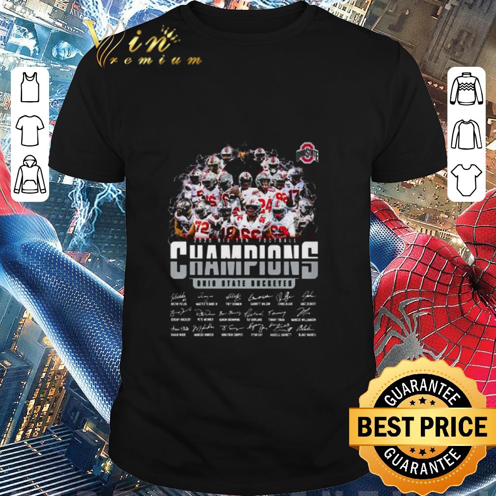 Pretty 2020 Big Ten Football Champions Team Ohio State Buckeyes Signatures NFL shirt