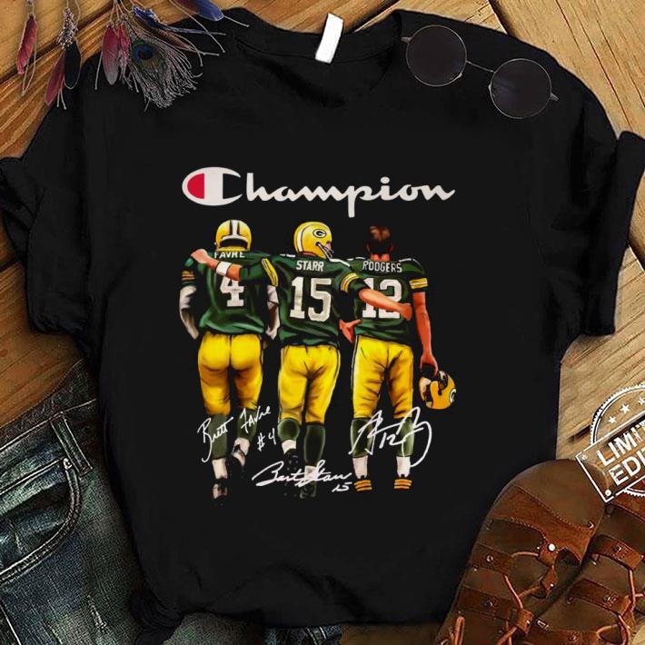 Hot Green Bay Packers Champion Favre Starr Aaron Rodgers Signatures shirt