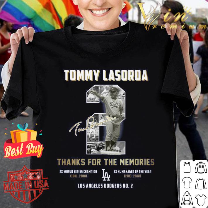 Premium RIP Tommy Lasorda Thanks For The Memories Los Angeles Dodgers No.2 shirt