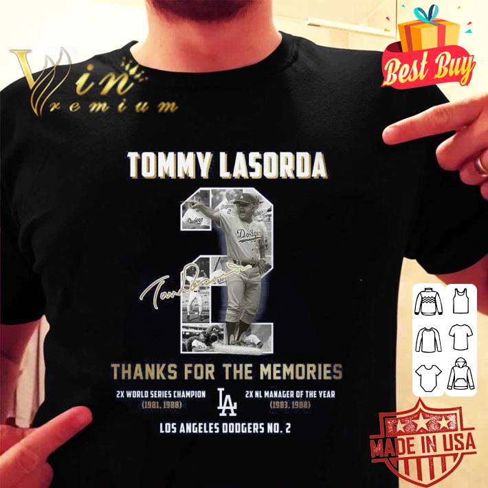 Premium RIP Tommy Lasorda Thanks For The Memories Los Angeles Dodgers No.2 shirt