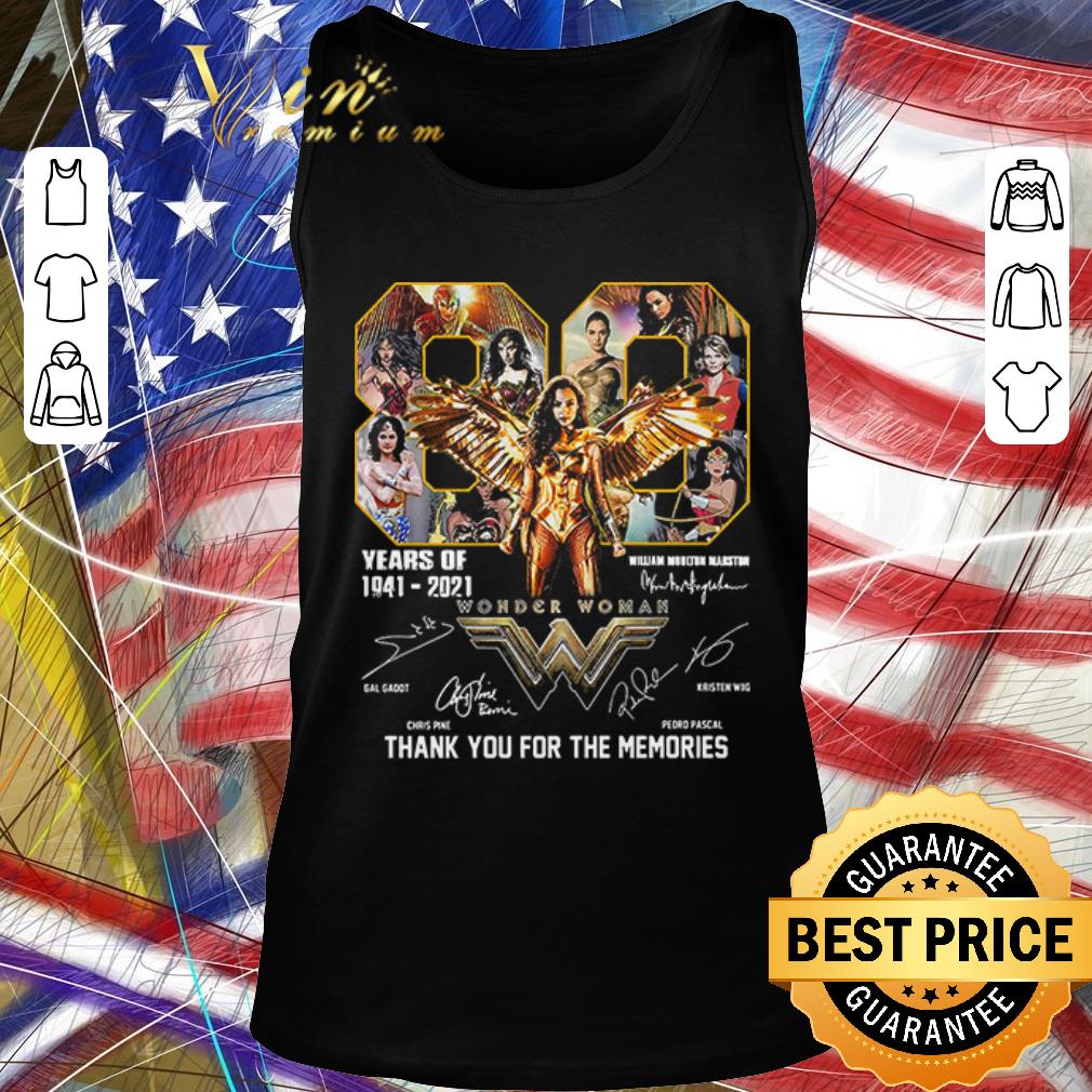 Pretty 80 Years Of Wonder Woman 1941 2021 Thank You For The Memories Signatures shirt