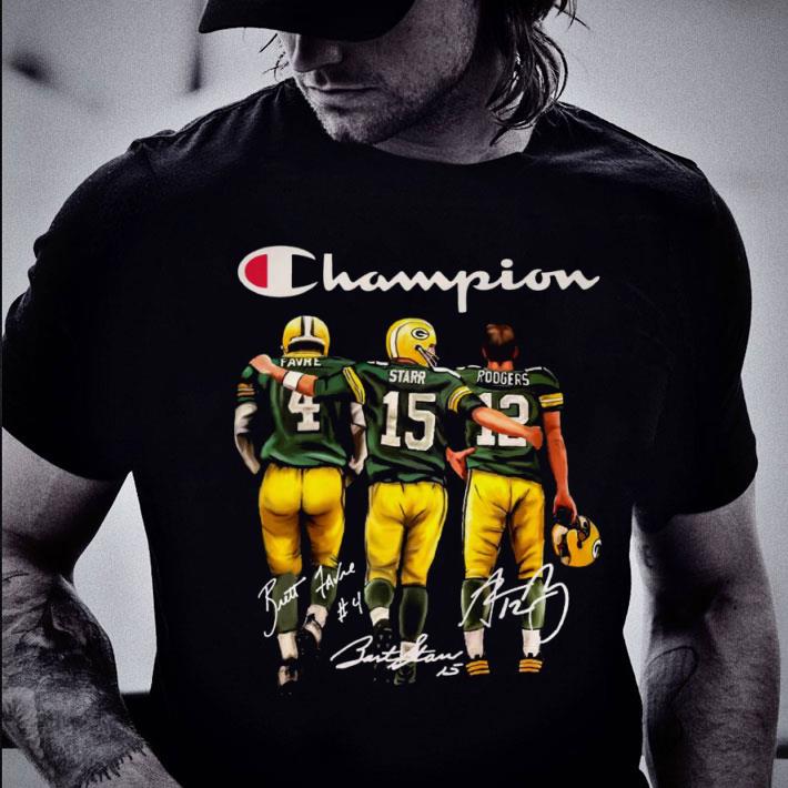 Hot Green Bay Packers Champion Favre Starr Aaron Rodgers Signatures shirt