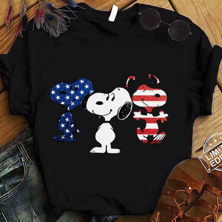 Snoopy American Flag Blue White Red shirt