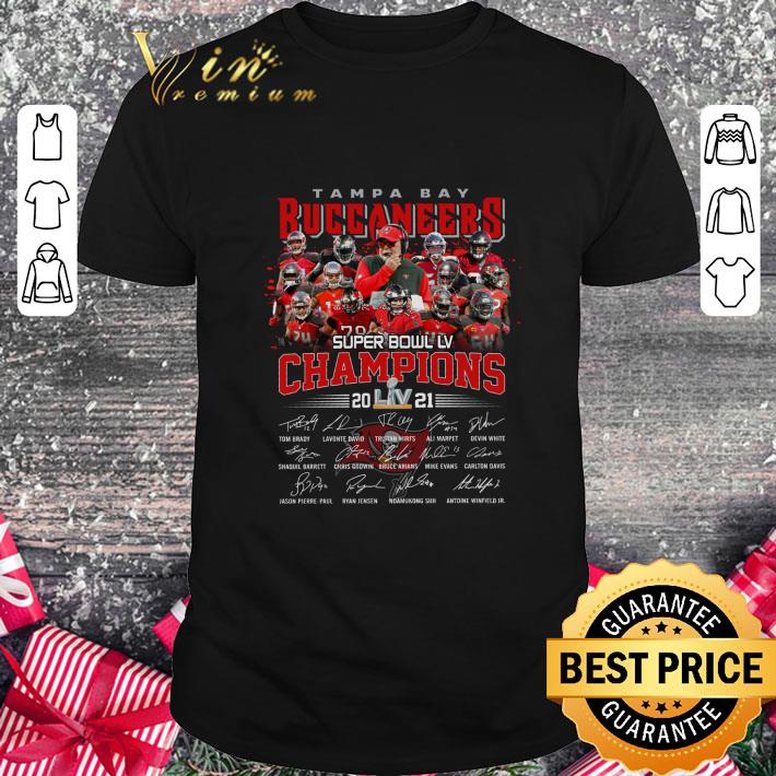 Awesome Tampa Bay Buccaneers Super Bowl LV Champions 2021 Signatures Shirt