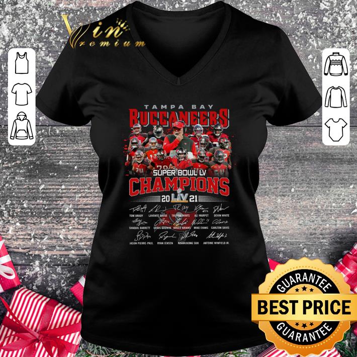 Awesome Tampa Bay Buccaneers Super Bowl LV Champions 2021 Signatures Shirt