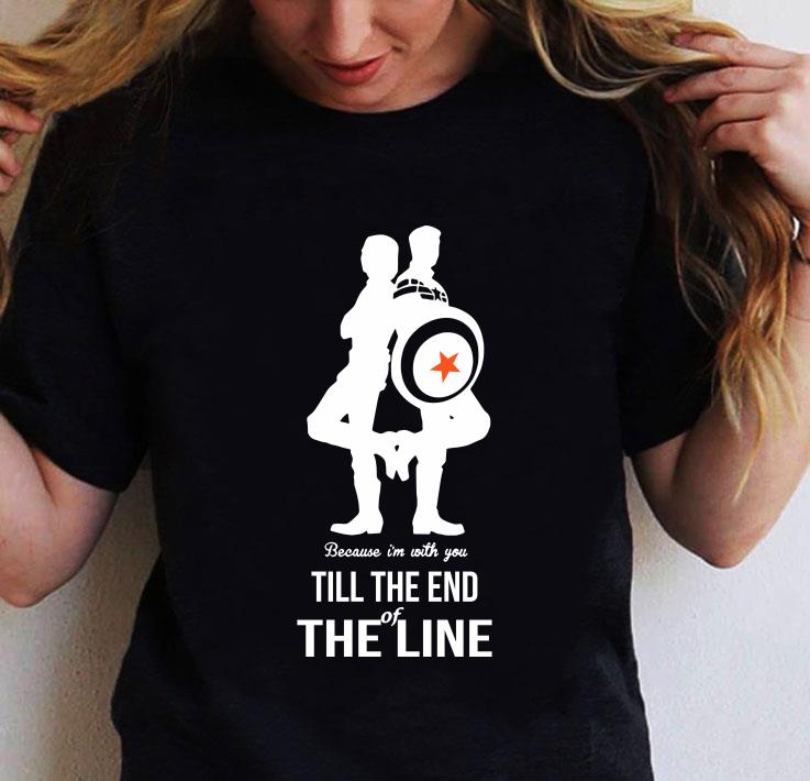 Captain america and bucky barnes because I’m with you till the end of the line shirt