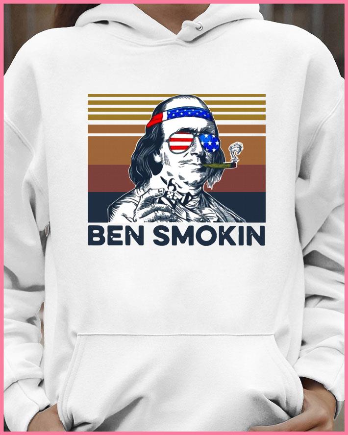 Official Vintage Ben Smokin Benjamin Franklin Independence Day shirt 4 - Awesome Official Vintage Ben Smokin Benjamin Franklin Independence Day shirt