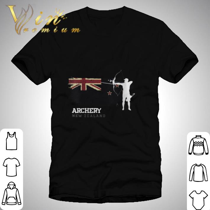 New Zealand Archery Team Sports New Zealand Flag Bow Arrow shirt