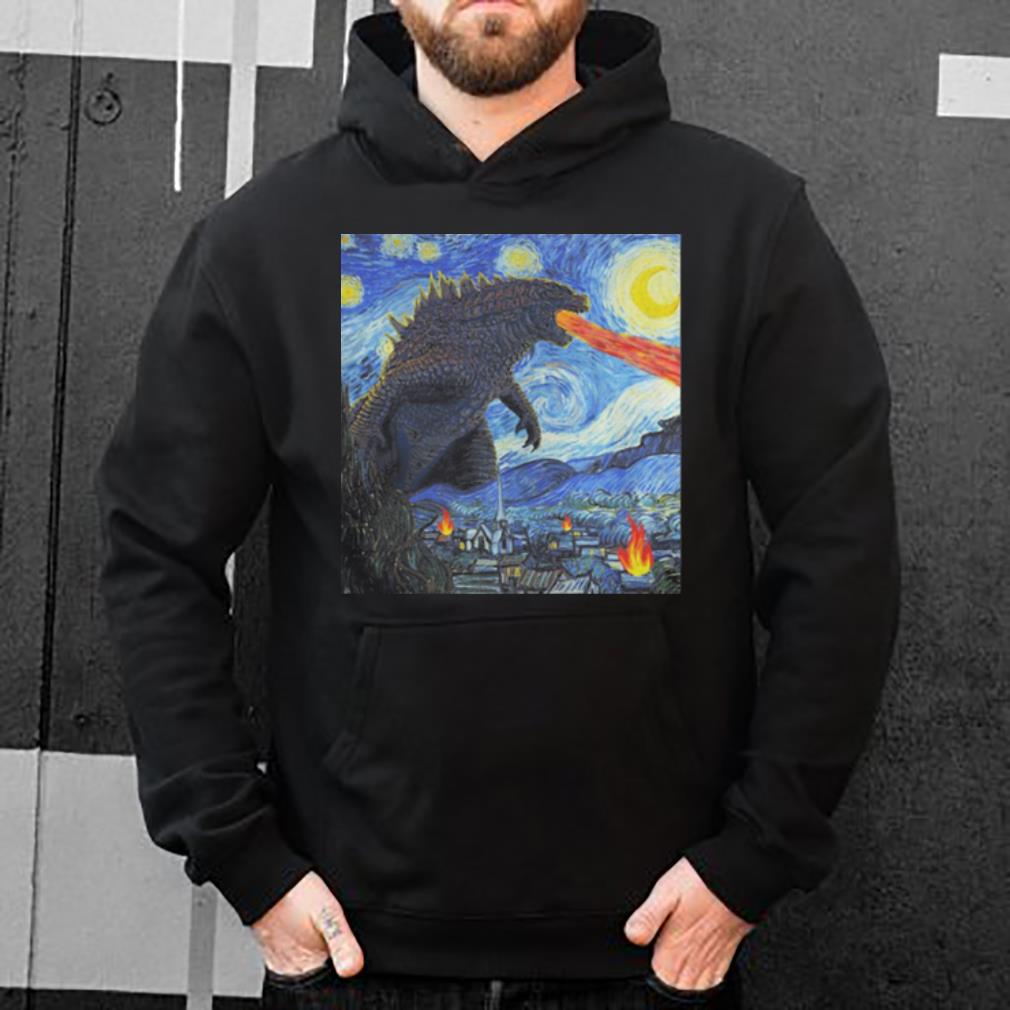 Starry Night Godzilla shirt 4 - Starry Night Godzilla shirt