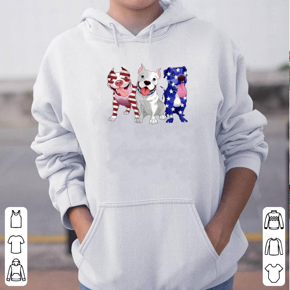 Red white and blue Pitbull flag shirt 4 - Red white and blue Pitbull flag shirt