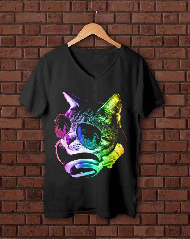 Awesome Rainbow Music Dj Cat shirt 1 - Awesome Rainbow Music Dj Cat shirt