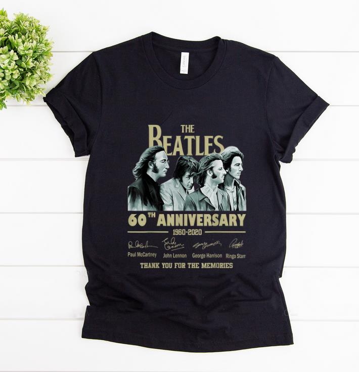 Awesome The Beatles 60th Anniversary Thank You For Memories Signature shirt 1 - Awesome The Beatles 60th Anniversary Thank You For Memories Signature shirt