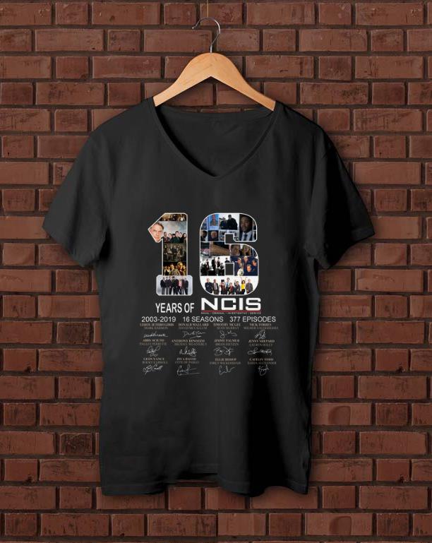 Hot 16 Years Of NCIS 2003 2019 Signature shirt 1 - Hot 16 Years Of NCIS 2003 - 2019 Signature shirt