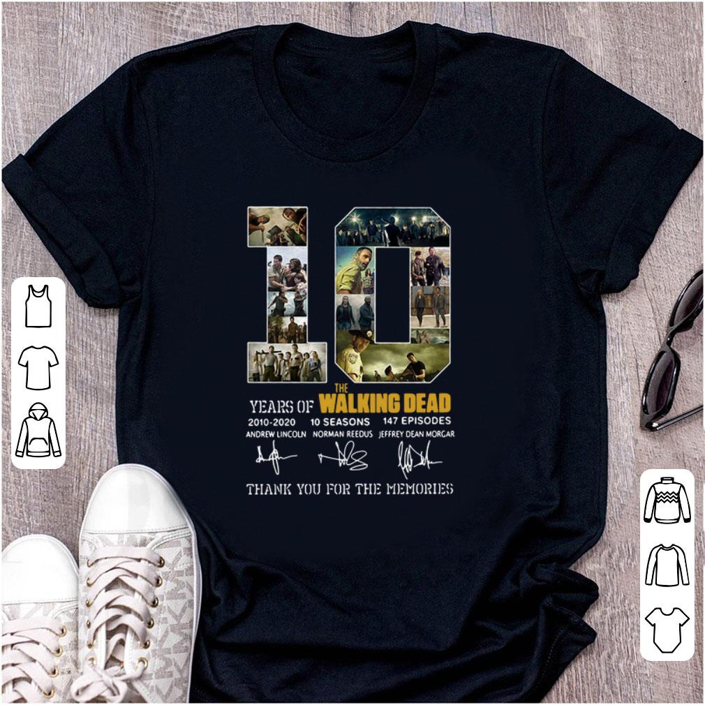Original 10 Years Of The Walking Dead Thank You For The Memories Signature shirt 1 - Original 10 Years Of The Walking Dead Thank You For The Memories Signature shirt